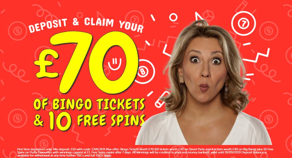 £70 of bingo tickets and 10 free spins