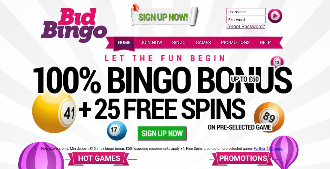 Bid Bingo Welome Offer Bonus Code