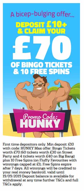 Hunky Binog Bonus Code Offer