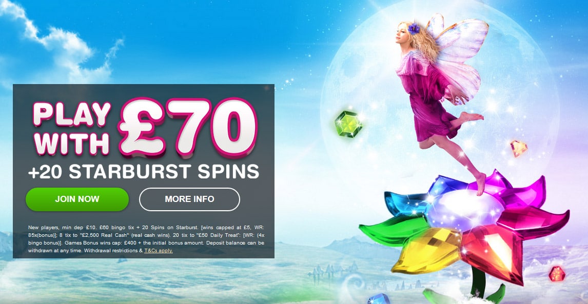 Moon Bingo Welcome Offer Bonus Play with £70