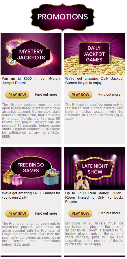 Glorious Bingo promotions
